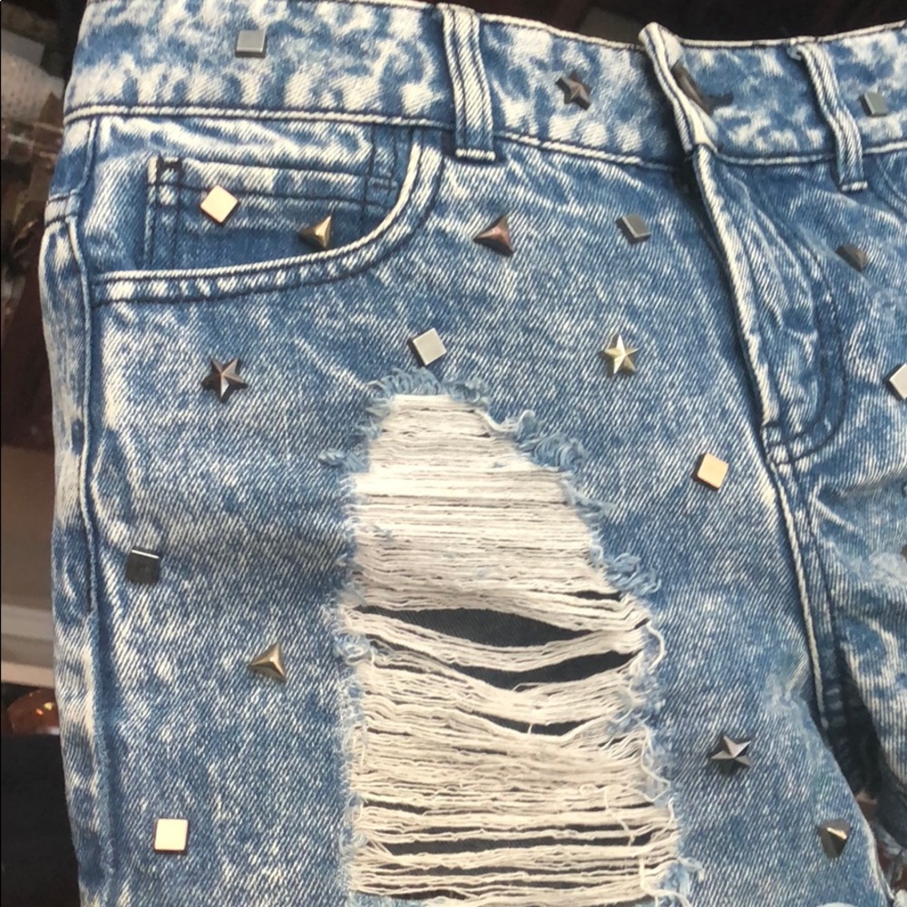 High waisted jean shorts